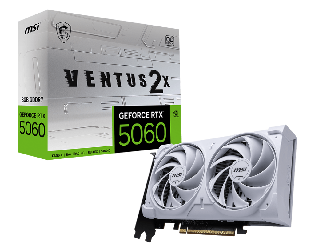MSI GeForce RTX 5060 8G VENTUS 2X OC - White MSI GeForce RTX 5060 8G VENTUS 2X OC - White